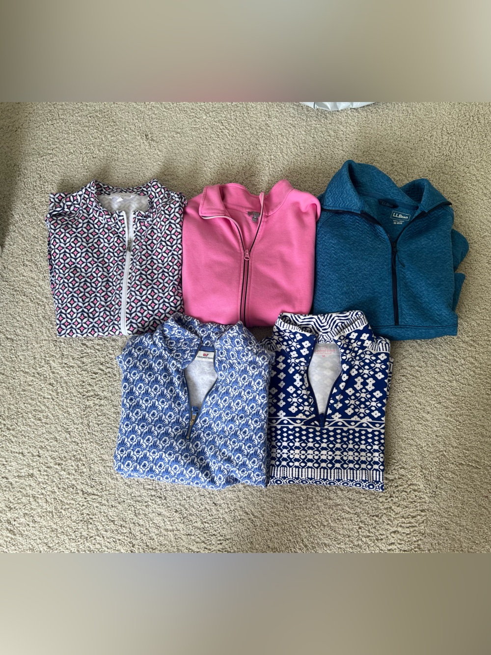 Lot of Talbots, Vineyard Vines and LL Bean zip ups